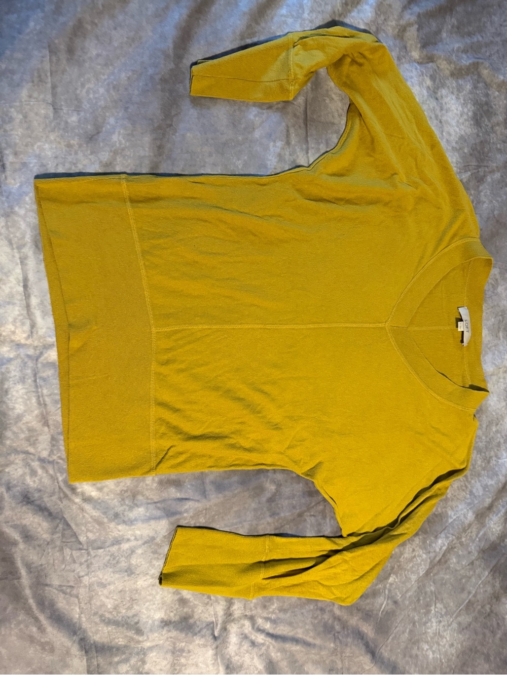 LOFT Mustard Yellow Lightweight V-Neck Long Sleeve Top